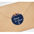 thumbnail image 3 of Darling Souvenir 45 Pcs Blue Round Floral & Anchor Save The Date Stickers DIY Envelope Seals-1.6 Inches, 3 of 4