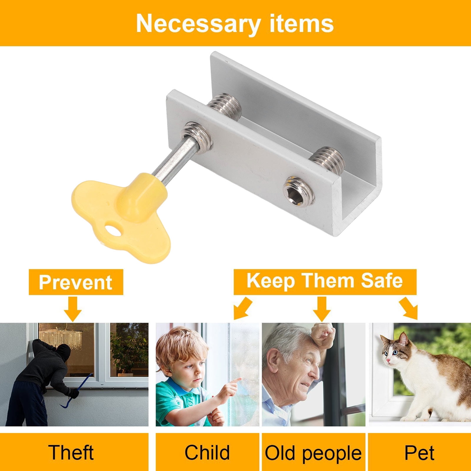 SAL Lot De 10 Verrous Coulissants Pour Fenêtres Et Portes - Sécurité