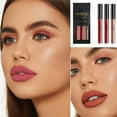 3Pcs Mauve Berry Rose Red Liquid Lipstick Sets For Women 24 Hour