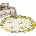 thumbnail image 2 of Round Area Rug 4ft,Vintage Watercolor Lemon Leaf Floral Washable Carpet Non-Slip Runner Accent Rugs Indoor Floor Mat for Bedroom Living Room Decor,Farmhouse Fruit Plant, 2 of 9