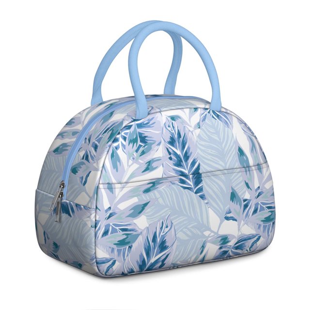 Tropical Plant Lunch Bag for Women – Colorful Botanical Pattern, Insulated and Leakproof Tote for Summer, Work, or Beach Vacation
