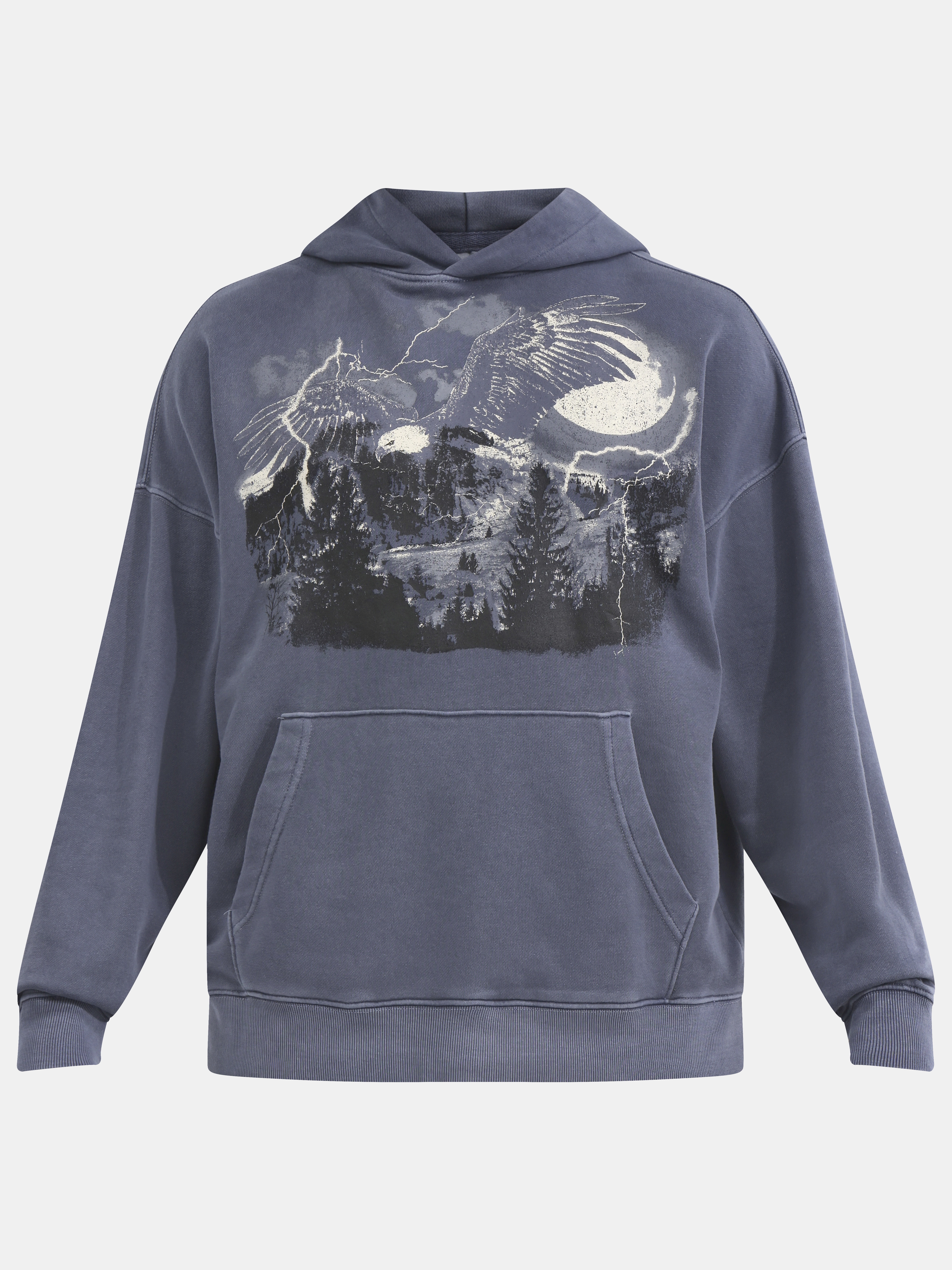 No Boundaries All Gender Oversized Graphic Hoodie with Long Sleeves, Men's and Big Men’s