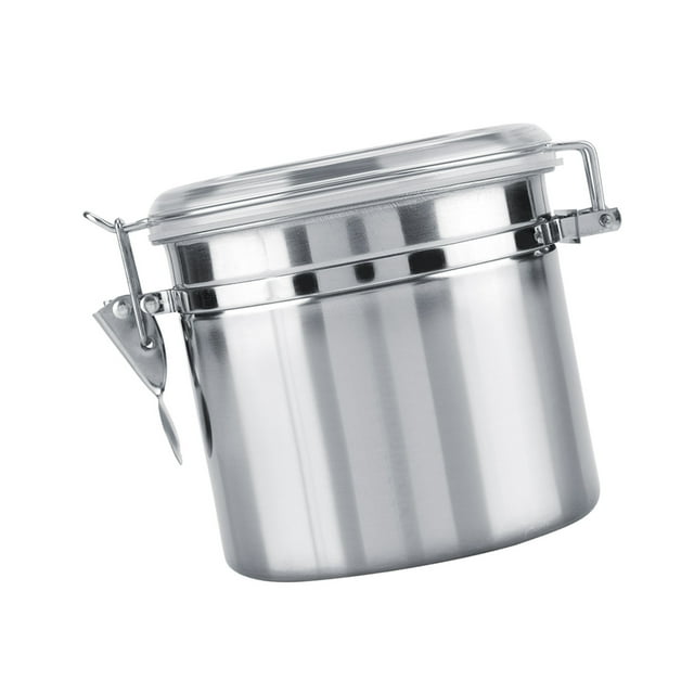 Stainless Steel Food Container, Container Vacuum Sealed Storage Jar with Airtight Clamp Lid for Coffee Sugar Tea Bean