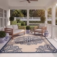thumbnail image 4 of Safavieh Courtyard Millicent Medallion Indoor/Outdoor Area Rug, Beige/Navy, 5'3" x 7'7", 4 of 14