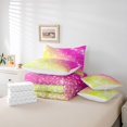thumbnail image 6 of jejeloiu Green Pink Sequin Print 7pcs Bedding Comforter Set Kids,Dreamy Princess Style Queen Bedding Sets For Girls,Reversible, 6 of 7