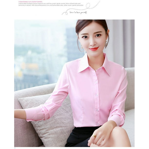 Pink formal cheap shirt women's