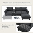 thumbnail image 3 of Sectional Cloud Sofa with Console, Modern 4 Seat Sofa Couch with USB Charging Port and Reading Light, Chenille Modular Couch with Cup Holder for Living Room Apartment, 3 of 8