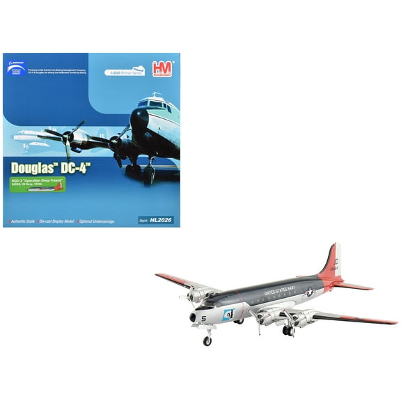 Douglas R5D-3 Skymaster Transport Aircraft "Operation Deep Freeze" US Navy "Airliner Series" 1/200 Diecast Model by Hobby Master