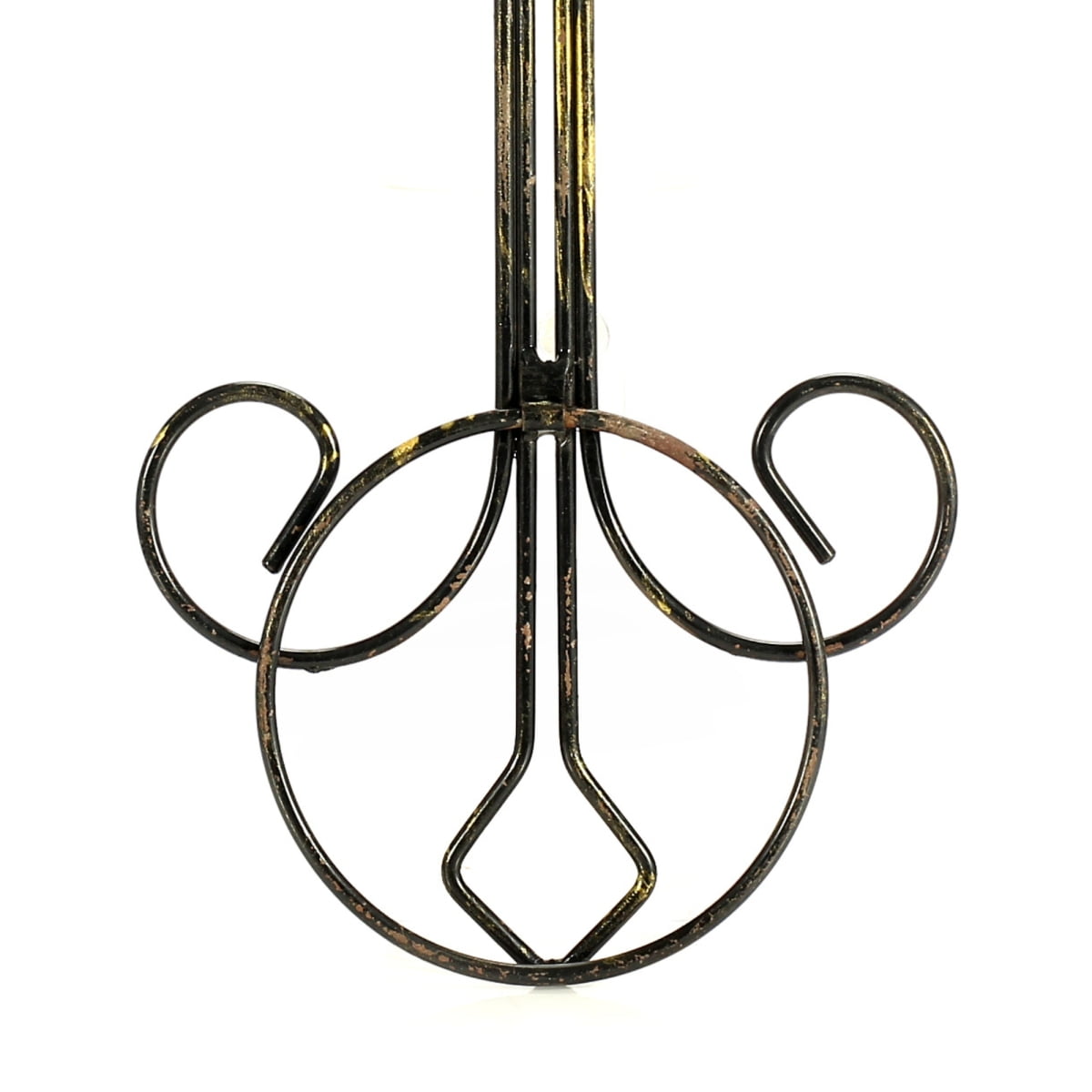 16" Single Pot Cast Metal Crest Wall Planter   Black Gold Hanging Flower Pot for Indoor Outdoor Home Decor