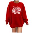 thumbnail image 1 of Wyzesi Chandails en Molleton Courts pour Femmes, Imprimés, Manches Longues, Légers, Col Rond, Pull Graphique, Blouses Amples, 1 of 4