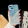 thumbnail image 2 of Compatible with iPhone 15 Luminous Case Glow in The Dark Noctiluncent Fluorescent Glitter Case for Women Girls Rhinestone Bling Diamond Camera Bumper Shockproof Phone Cover, Blue, 2 of 10