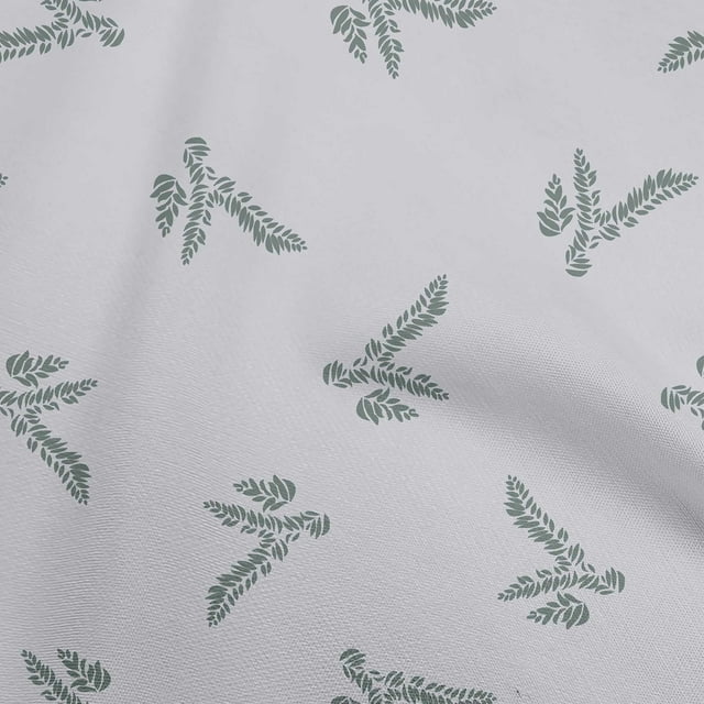 oneOone Polyester Spandex Gray Fabric Leaves Craft Projects Decor Fabric Printed By The Yard 56 Inch Wide