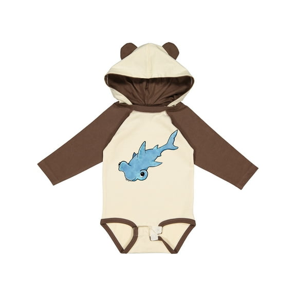 Inktastic Cute Hammerhead Shark Boys or Girls Long Sleeve Baby Bodysuit