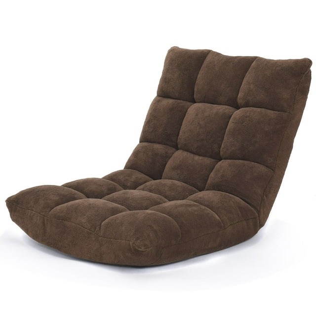 Patiojoy Chaise de Sol Réglable à 14 Positions, Fauteuil de Jeu Rembourré Inclinable