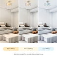 thumbnail image 6 of Bestco 3-Light Drum Light Fixture Semi Flush Mount Ceiling Light Dual Layer Fabric Shade Gray, 6 of 13