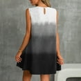 thumbnail image 6 of LISTHA Floral Sundresses for Women Ruffle Sleeveless Round Neck Tie Dye Tank Dress Summer Vacation 2025 Casual Mini Dresses Gray L, 6 of 6