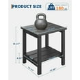 thumbnail image 3 of Towallmark 18 x 15 Inch Adirondack Side Table,&nbsp;2 Tier HDPE Outdoor Patio Table, All Weather End Table For Pool Deck, Backyard, Indoor, Black, 3 of 6