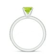 thumbnail image 3 of 1.94 CT Peridot Moissanite Ring Side Stone Engagement Ring in Sterling Silver/ White Gold Plated Cushion Shaped August Birthstone Wedding Ring, Birthday, Anniversary Jewelry, Ring Size 7, 3 of 4
