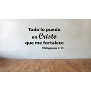 BLINGGOINC Blinggo I Can Do All Things Through Christ Who Strengthens Me Wall Decal Spanish Version