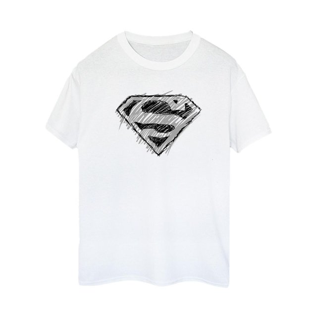 DC Comics T-Shirt Boyfriend en Coton avec Logo Superman pour Femmes