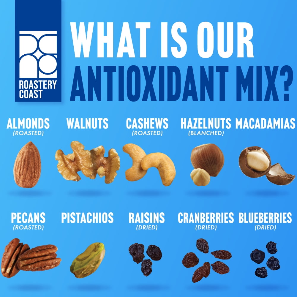 Roastery Coast Antioxidant Mix 3lb | Nuts Snack Mix | Deluxe assorted snack | nut snacks | healthy snacks for adults | dry fruits | nut mix