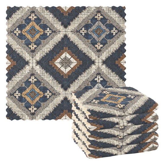 6 Pieces of Kitchen Towels 11x11Inch Kitchen Dish Cloths Kitchen Dish Towels Reuseable Cleaning Cloths Pattern Of Symmetrical