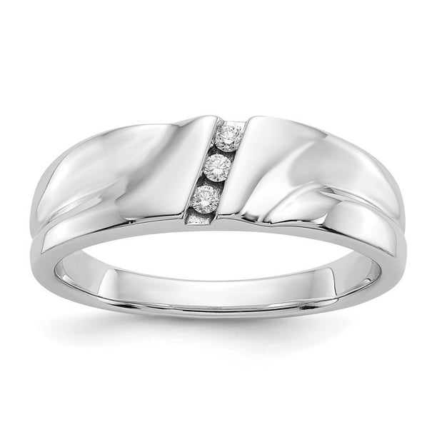 Ring Men Onyx 14k White Gold Men S Diamond Wedding Band Ring Size 10 0 05ctw Walmart Com Walmart Com