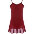 thumbnail image 3 of Moggemol Justaucorps à Bretelles Spaghetti avec Jupe pour Petites Filles, Robe de Danse Ballet en Tulle, Justaucorps de Gymnastique Bourgogne 170, 3 of 7