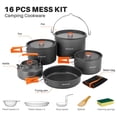 thumbnail image 4 of Juego de utensilios de cocina para acampar Odoland, 18 piezas, con olla colgante, sartén y hervidor, 4 of 7