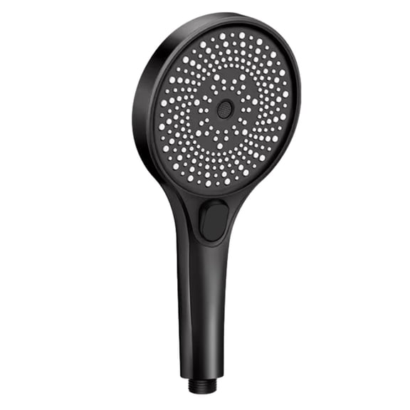 Black 3 Function Hand Held Shower Head High Pressure Nozzle For Low Water Pressure Large Face Coverage