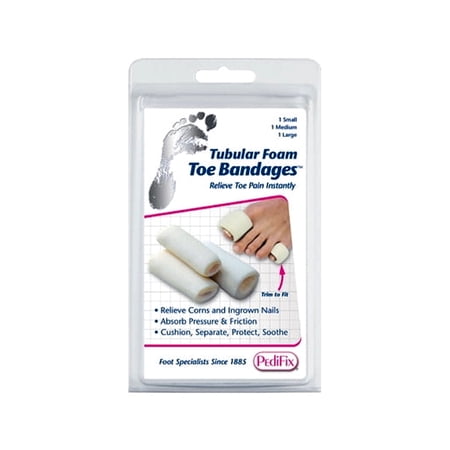 Pedifix Tubular-Foam Toe Bandages, Package of 3, Medium