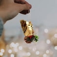 thumbnail image 6 of 1 Pc Woodland Animal Xmas Ornament Sisal Straw Rustic, Classic Farmhouse Sisal Straw Friends Animal Figurine with Pinecone Berry, Neutral Rustic Forest Hanging Accessory, Trees, Wreaths, 2D, 6 of 6