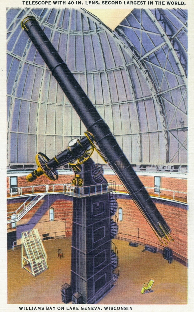 Lake Geneva, Wisconsin, View of the Yerkes Observatory Telescope (9x12
