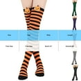 thumbnail image 2 of roadlitg Thigh High Socks for Women Stretchy Over the Knee Long Socks Thin Stripes Printed Cute Party Socks, 2 of 4