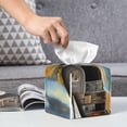 thumbnail image 6 of Gukieu Vintage Truck Farm Scene Print Leather Tissue Box, PVC Waterproof Velcro Opening and Closing Square Tissue Box Holder, Suitable for Home and Office Decoration, 6 of 7