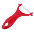 thumbnail image 4 of Juego de pelador y cuchillo de cerámica roja para cortar frutas y patatas sin esfuerzo, 4 of 8
