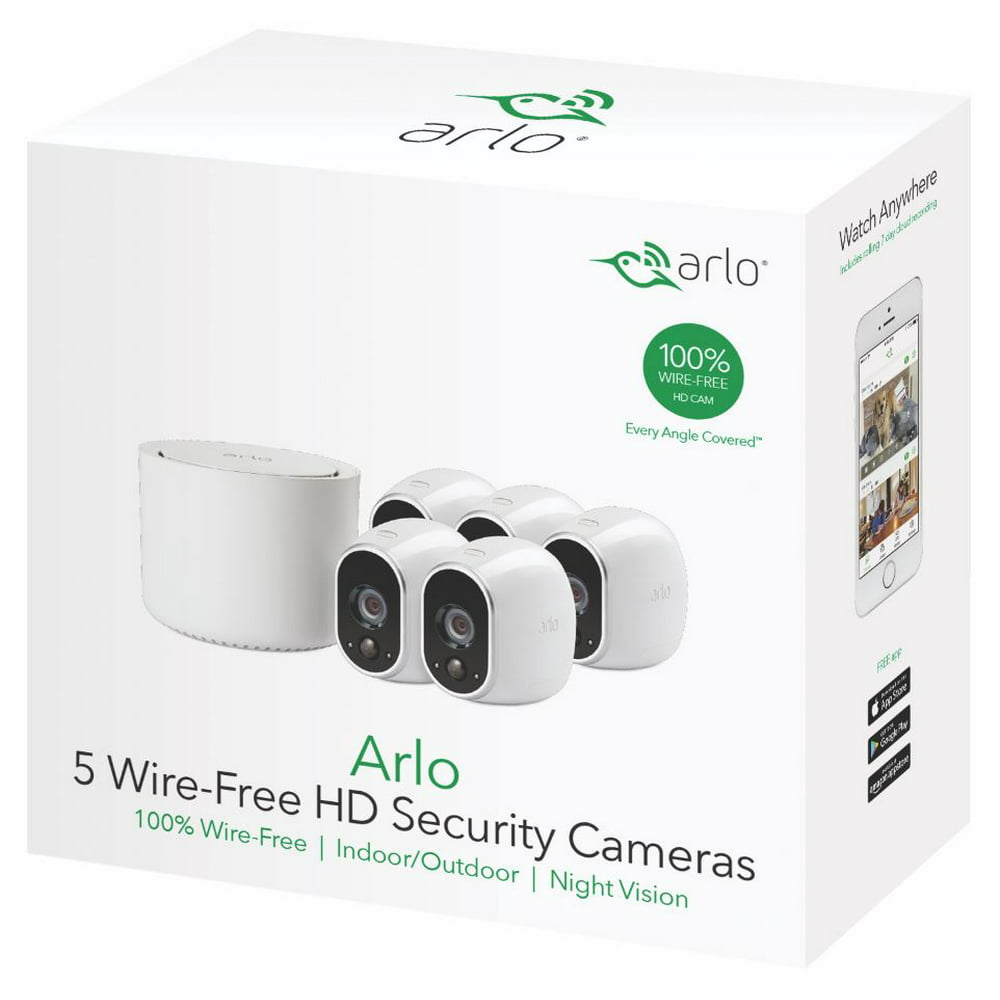Arlo 720P HD Security Camera System VMS3530 5 WireFree Battery Cameras with Indoor/Outdoor
