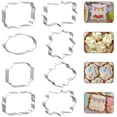thumbnail image 1 of 8 PCS Plaque Cookie Cutter Frame Shapes Sugar Sign Cookie Cutters Name Plate Cookie Cutter for Birthday Wedding, 1 of 5
