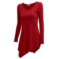 thumbnail image 2 of Doublju Womens Long Sleeve V-Neck Tunic Handkerchief Longline Tunic T-Shirt Dress, 2 of 3