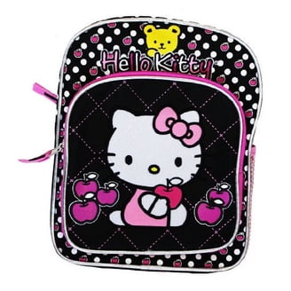 black and pink mini hellokitty backpack Sanrio Structured side pockets Hello Kitty Plants Black/Pink Medium