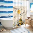 thumbnail image 5 of No Hook Shower Curtain, Yellow Gnomes Shower Curtains for Bathroom with See Through Top Window, Spring Floral Bees Daisy Branches Watercolor Waterproof & Washable Bath Curtain Narrow 54"x78", 5 of 9