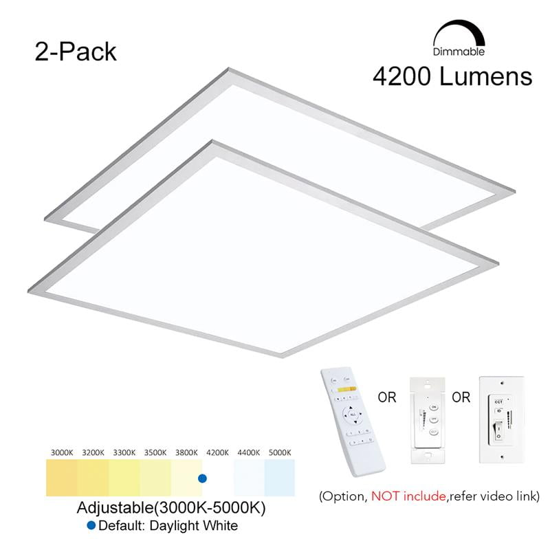 2-PACK Led panel 2x2 40W 5000k 4300 Lumens Daylight UL 