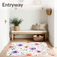 thumbnail image 3 of ODIKA 4'x6' Machine Washable Non-Slip Area Rug, Stylish Locker Organizer & Back To School High Traffic Rug, White, 92244, 3 of 5