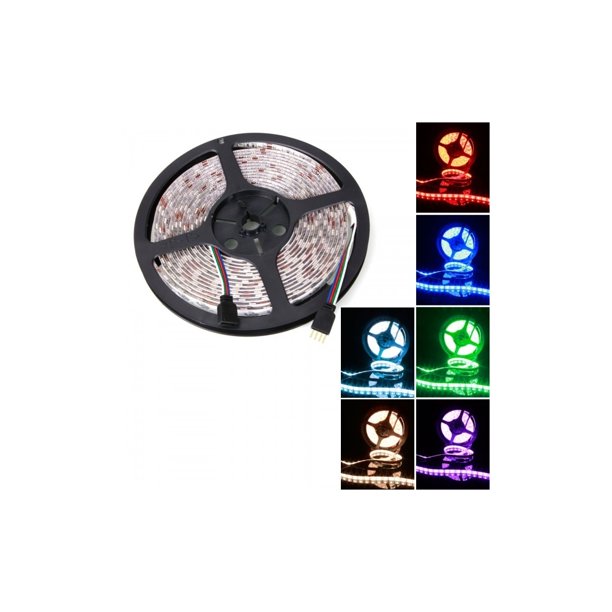 RGB 300LED Strip Light Roll Multicolor 12V Flexible 16ft 5m Retail