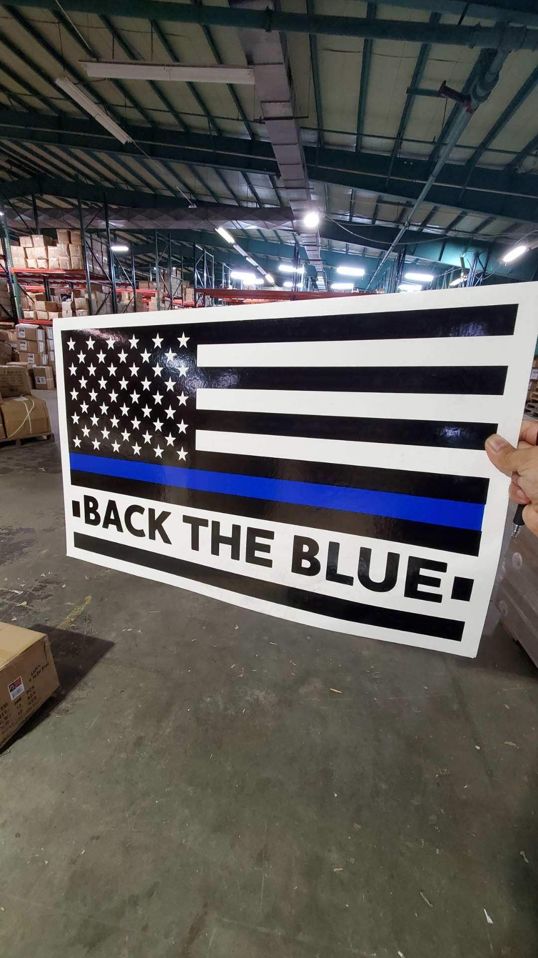 3 POLICE BACK THE BLUE DOUBLE SIDED YARD SIGNS 14.5"X 23"