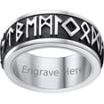 thumbnail image 1 of ORUYROP Can Engrave Viking Rune Spinner Rings for Men/Women, Size #7-#14 Chain Link Fidget Ring, Stainless Steel/Gold Plated/Black-Send Gift Box, 1 of 7