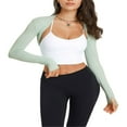 thumbnail image 1 of Cardigan Court de Yoga pour Femmes Manches Longues Ouvert devant Haut Uni, 1 of 5