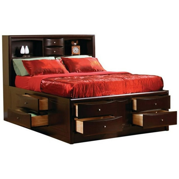 Bowery Hill California King Captain S Bed In Cappuccino Walmart Com Walmart Com