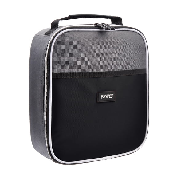 Kato Small Insulated Thermal Lunch Bag - Portable Storage Container for Work Travel School Outdoor Picnic, Black Lunch Box for Meal