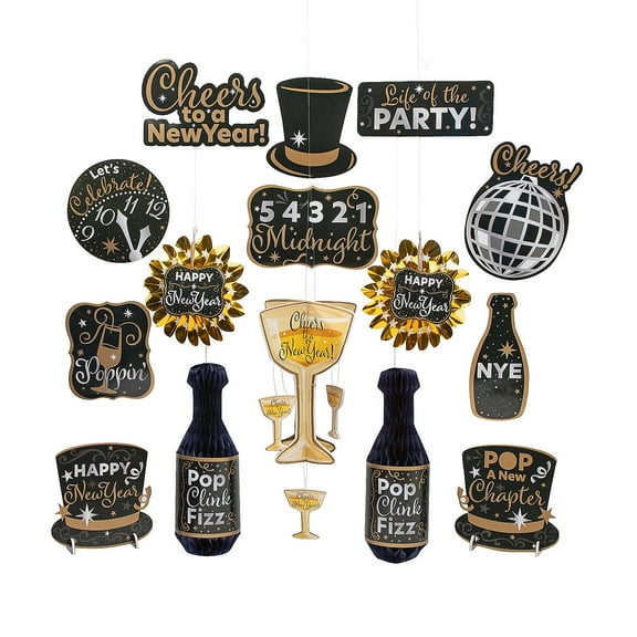 New Year’s Eve Decorating Kit - Party Decor - 15 Pieces